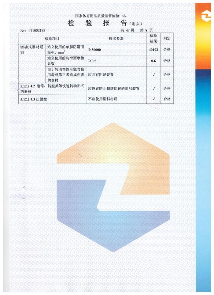 扭腰器檢驗報告